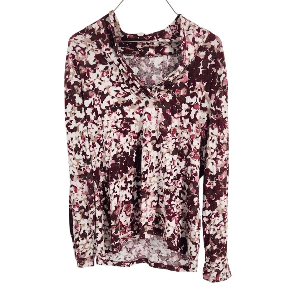 Talbots Long Sleeve Floral Print Top Womens Size Extra Large XL